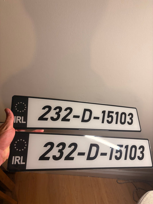 2D Reg Plate Sport Font - Number Plates (x2)