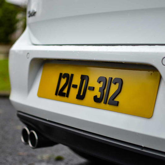 4D Yellow Number Plates with Gel IRL - Number Plates 70mm (x2)