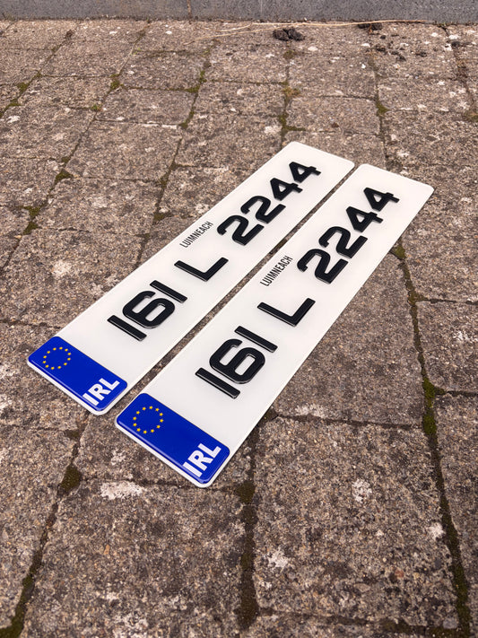 3D Metro Gel Plates with Gel IRL - Number Plates 50mm (x2)