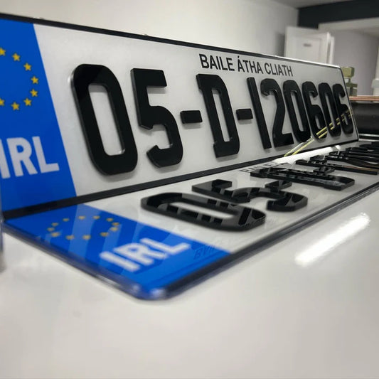 4D Number Plates  - Number Plates 70mm (x2)