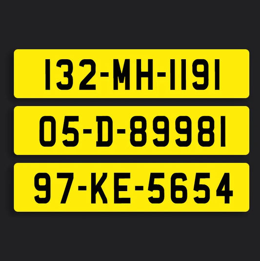 2D Yellow Reg - Number Plates (x2)