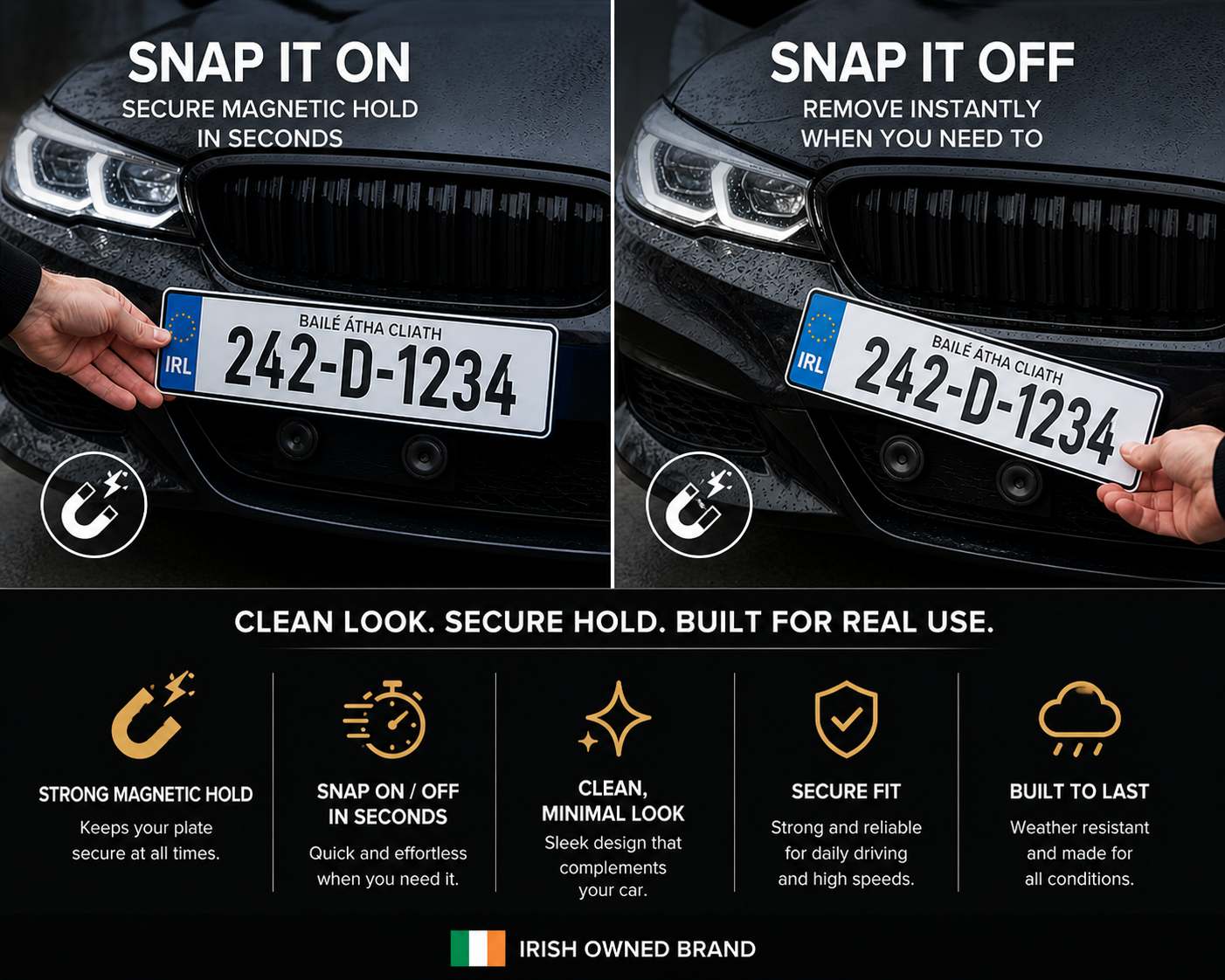 Snap Plates™  Magnetic License Plate Mount