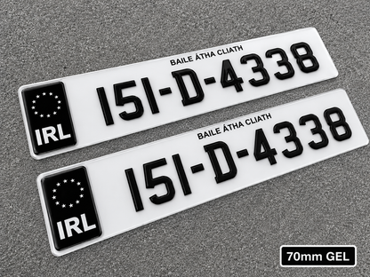 3D Gel Plates with Gel IRL - Number Plates 70mm (x2)