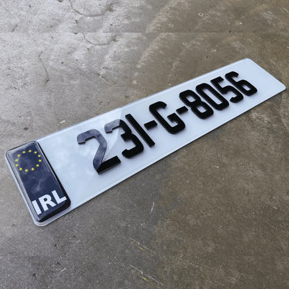 4D Number Plates with Gel IRL  - Number Plates 70mm (x2)