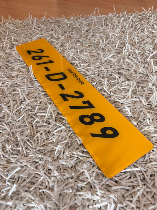 2D Yellow Reg Plate Sport Font - Number Plates (x2)